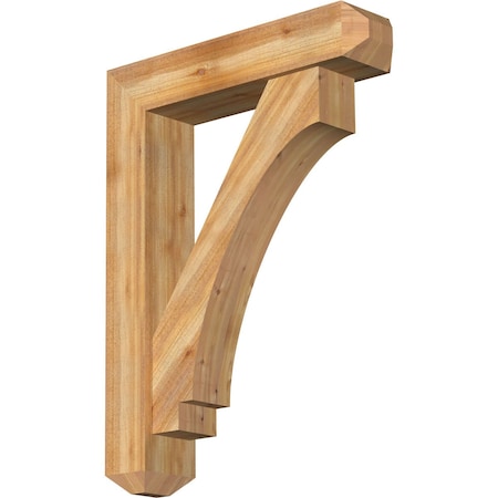 Ekena Millwork Imperial Craftsman Rough Sawn Bracket w/ Offset Brace, Western Red Cedar, 8"W x 36"D x 48"H BKT0806X36X48IMP04RWR